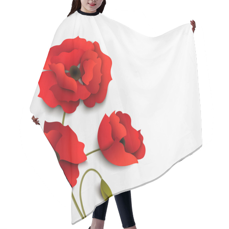 Personality  Poppy Flowers. Paper Floral Background Hair Cutting Cape