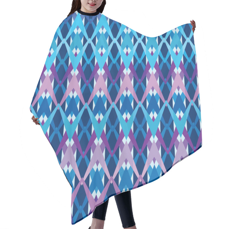 Personality  Blue Seamless Inlay Of Zigzags. Winter Motifs Hair Cutting Cape