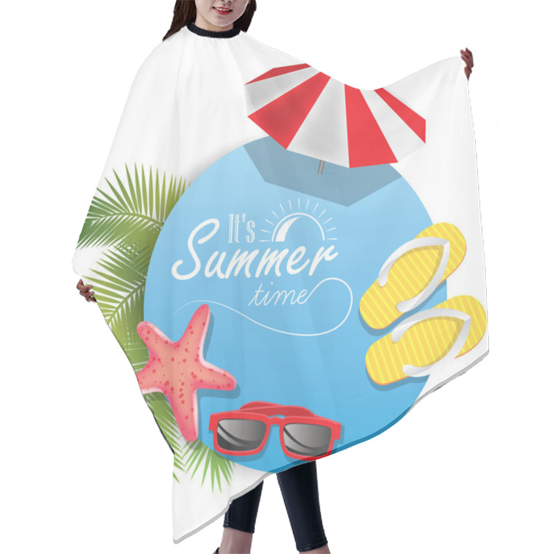 Personality  Vector Summer Holiday Illustration Hair Cutting Cape