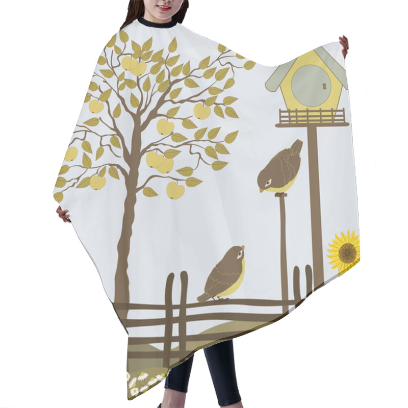 Personality  Rural Landscape Hair Cutting Cape