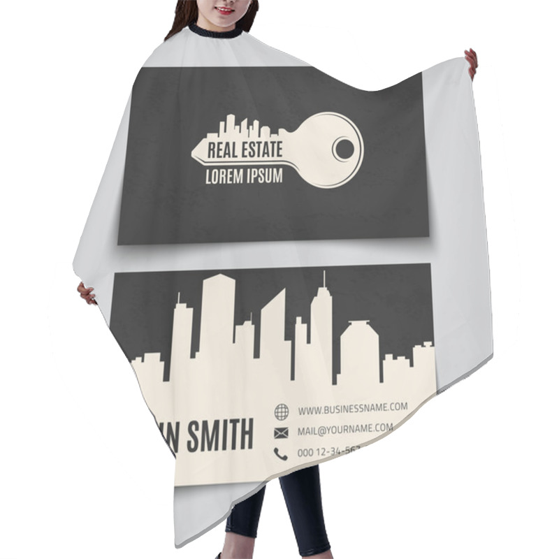 Personality  Real Estate, Simple Key Logo. Hair Cutting Cape