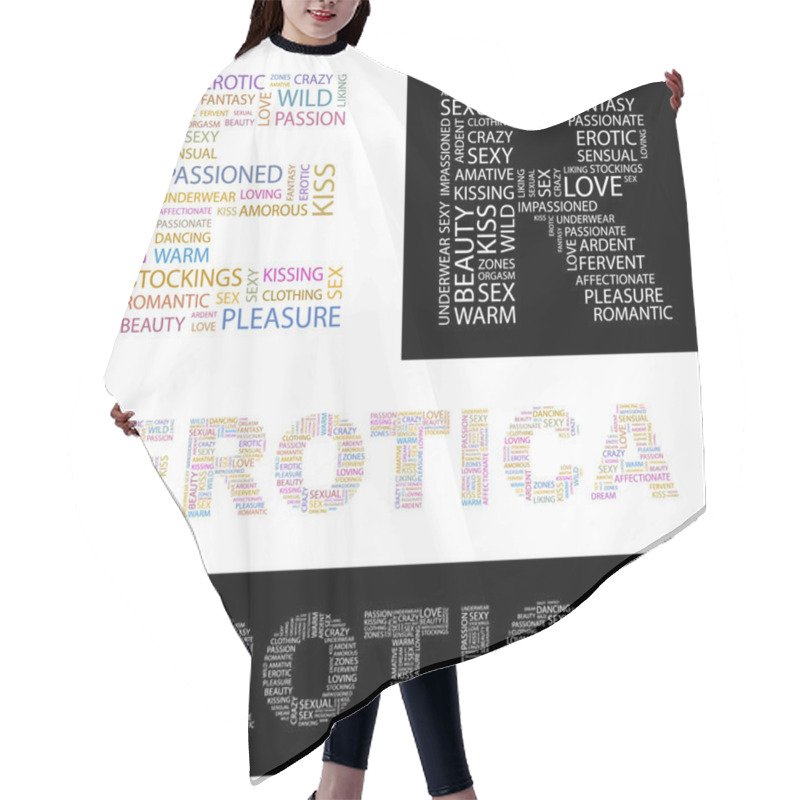 Personality  EROTICA. Vector Letter Collection. Hair Cutting Cape