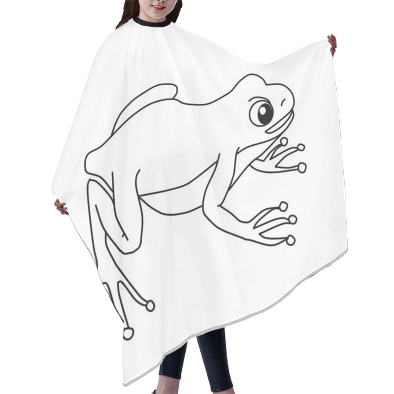 Personality  A Sitting Green Frog On A White Background Hair Cutting Cape