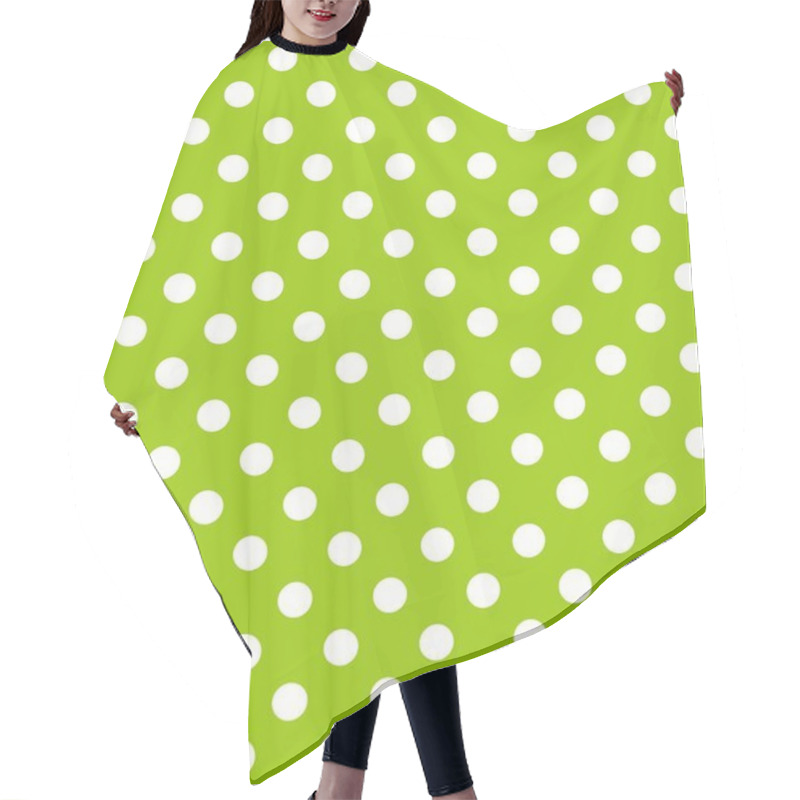 Personality  Dots Background Green And White Hair Cutting Cape