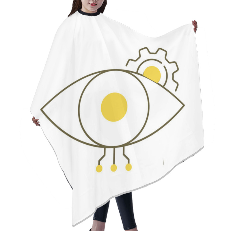 Personality  AI Image Recognition Vision Eye Vector Icon Design, Digital Eye, Visual, Technology, Visual Analysis, Machine Learning Hair Cutting Cape