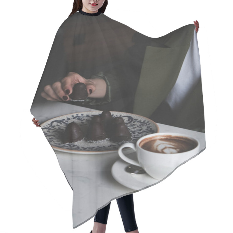 Personality  Pour-Over Coffee In A Glass Mug On A Minimalist Table Hair Cutting Cape