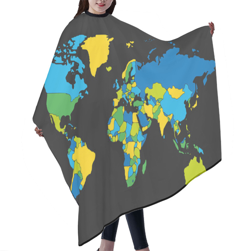 Personality  Minimalist World Map With Rounded Borders Hair Cutting Cape