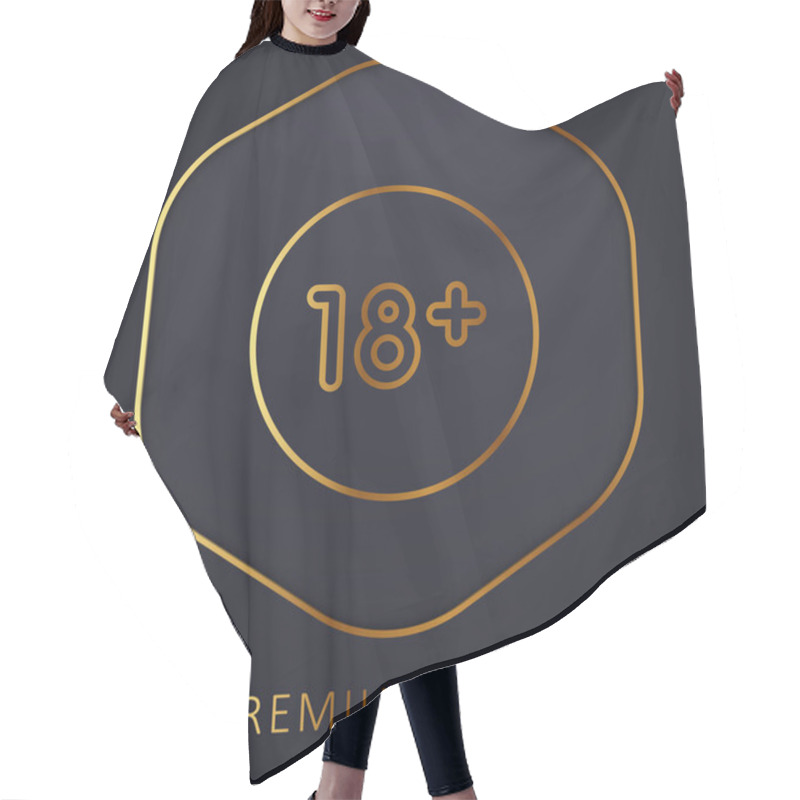 Personality  Age Limit Golden Line Premium Logo Or Icon Hair Cutting Cape