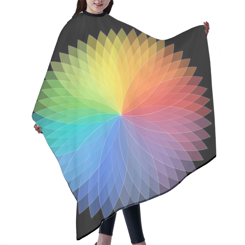 Personality  Rainbow Flower Element Design Hair Cutting Cape