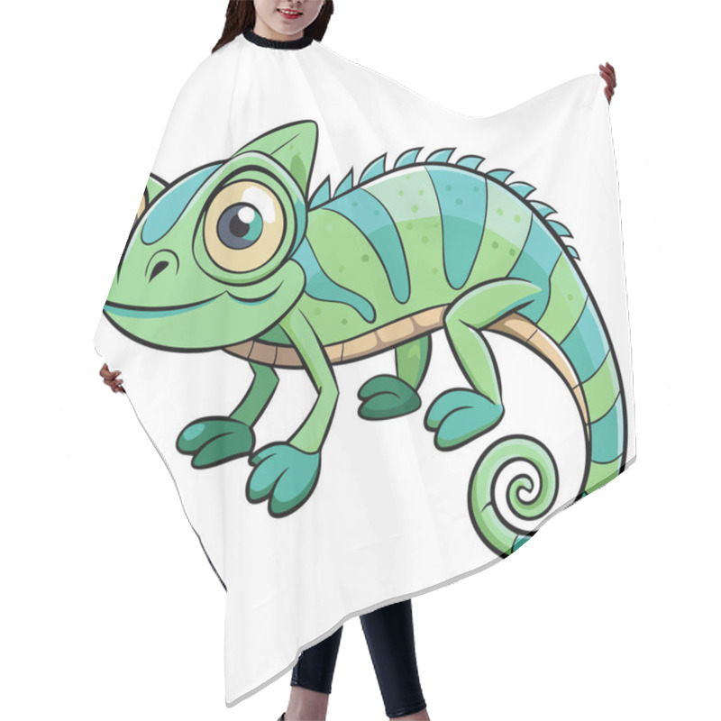 Personality  Swirled Pattern Chameleon Clipart Hair Cutting Cape