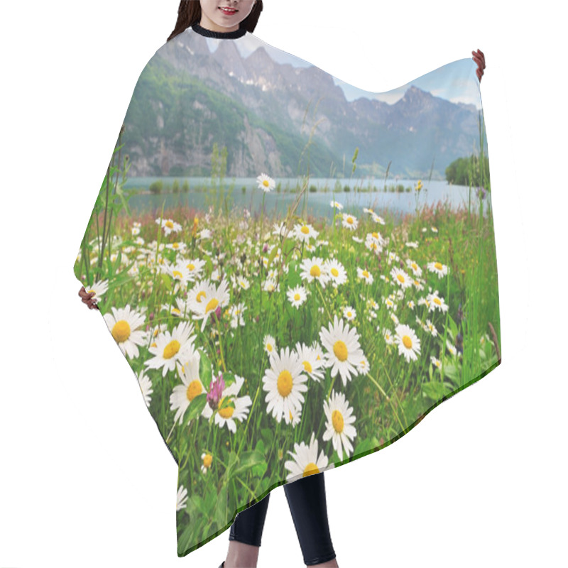 Personality  Daisy Flowers Near The Alpine Lake Hair Cutting Cape