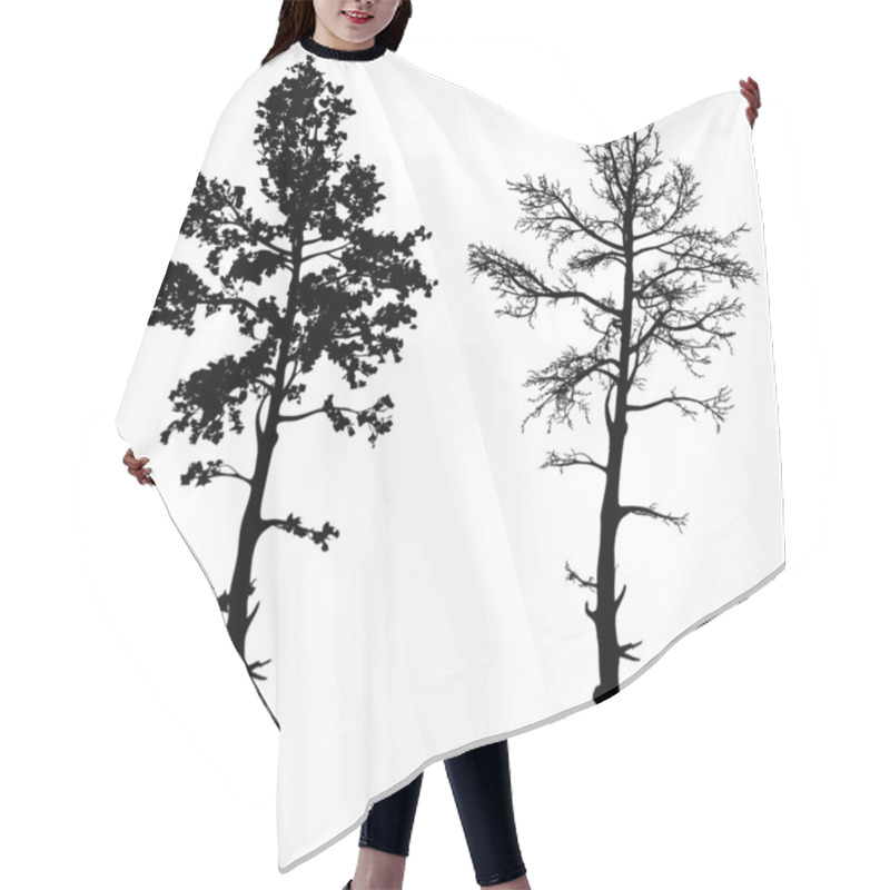 Personality  Vector Drawing Of The Tree - Detailed Vector Hair Cutting Cape