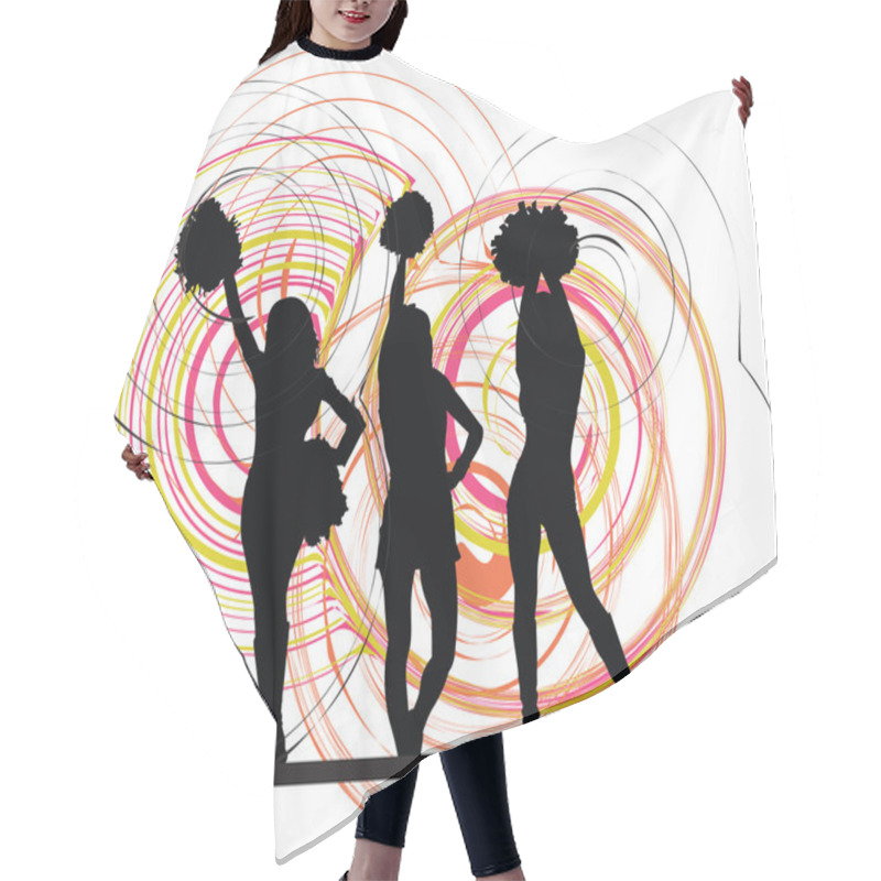 Personality  Cheerleaders. Vector Illustration Hair Cutting Cape