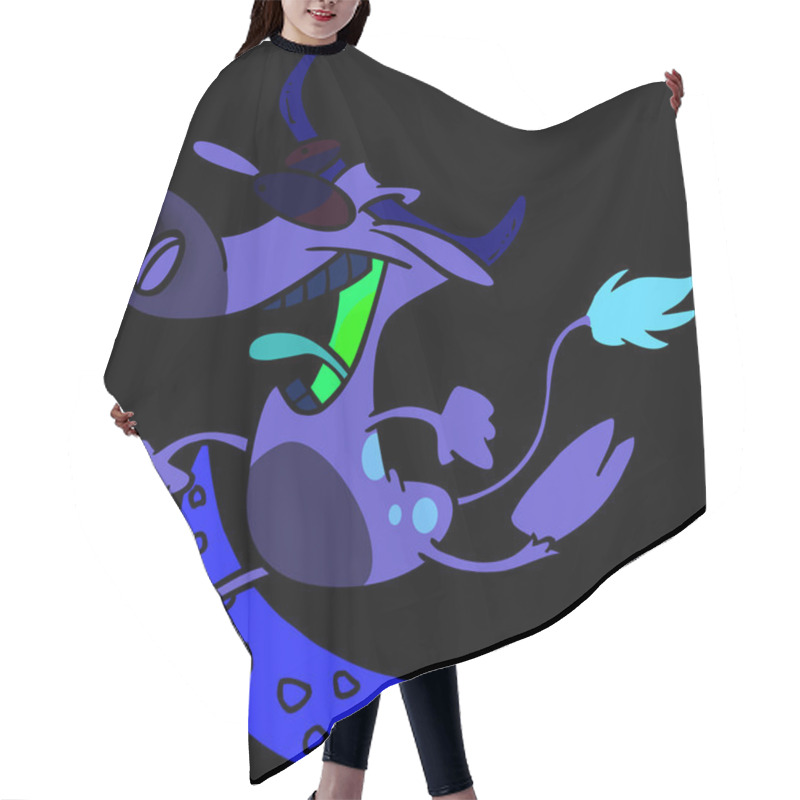 Personality  Cartoon Cow Jumping Hair Cutting Cape