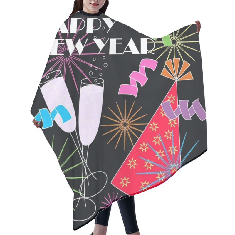 Personality  Happy New Year Hair Cutting Cape