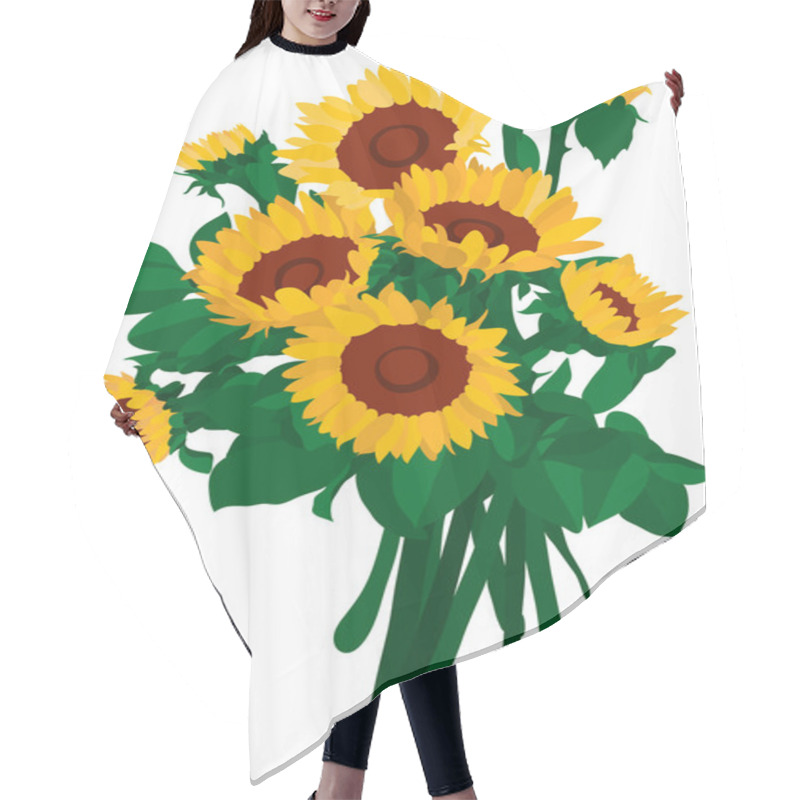 Personality  Sunflower Hair Cutting Cape