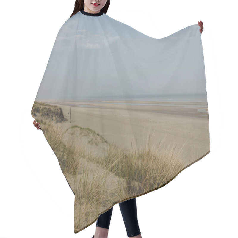 Personality  Scenic Shot Of Sandy Seashore, Bray Dunes, France Hair Cutting Cape