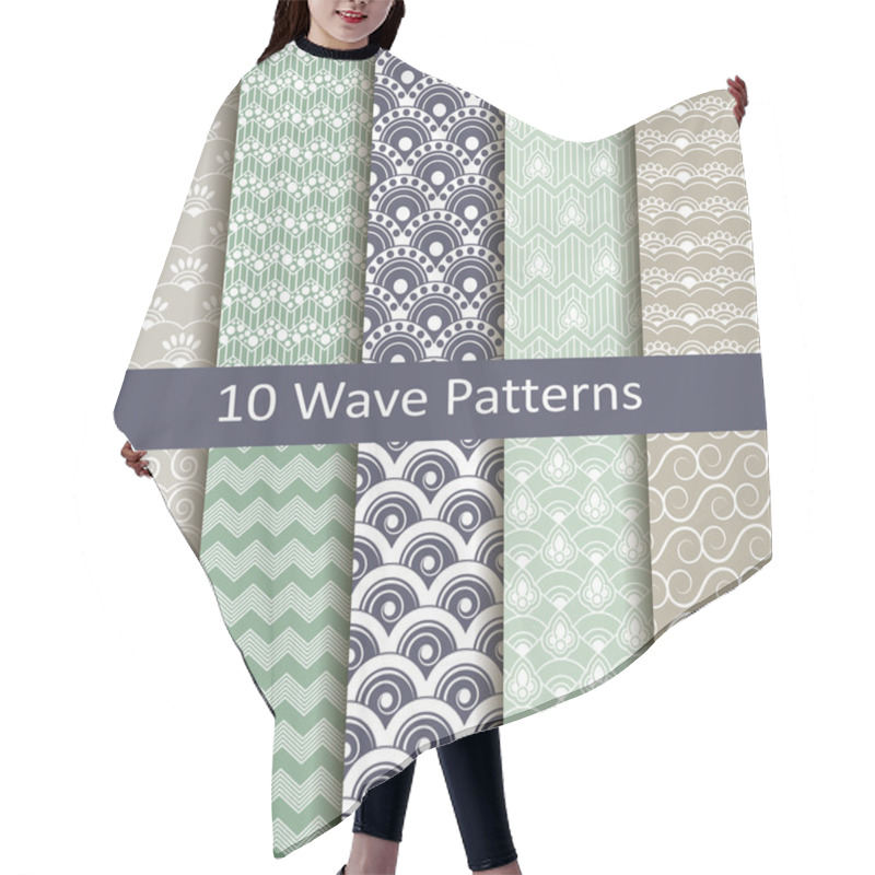 Personality  Set Of Ten Wave Patterns Hair Cutting Cape