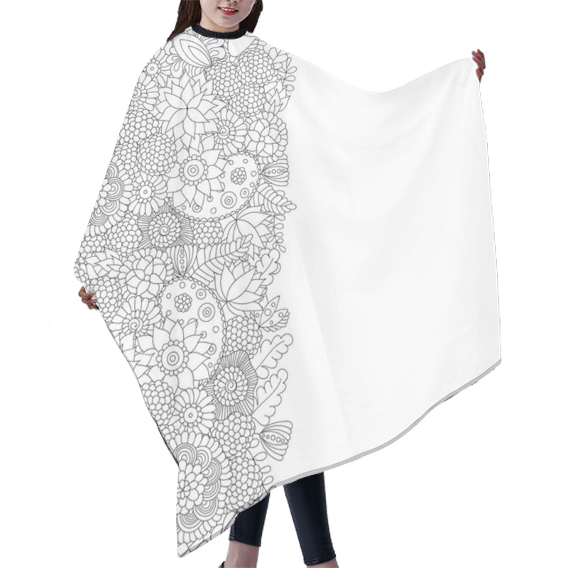 Personality  Doodle Pattern Black And White Hair Cutting Cape