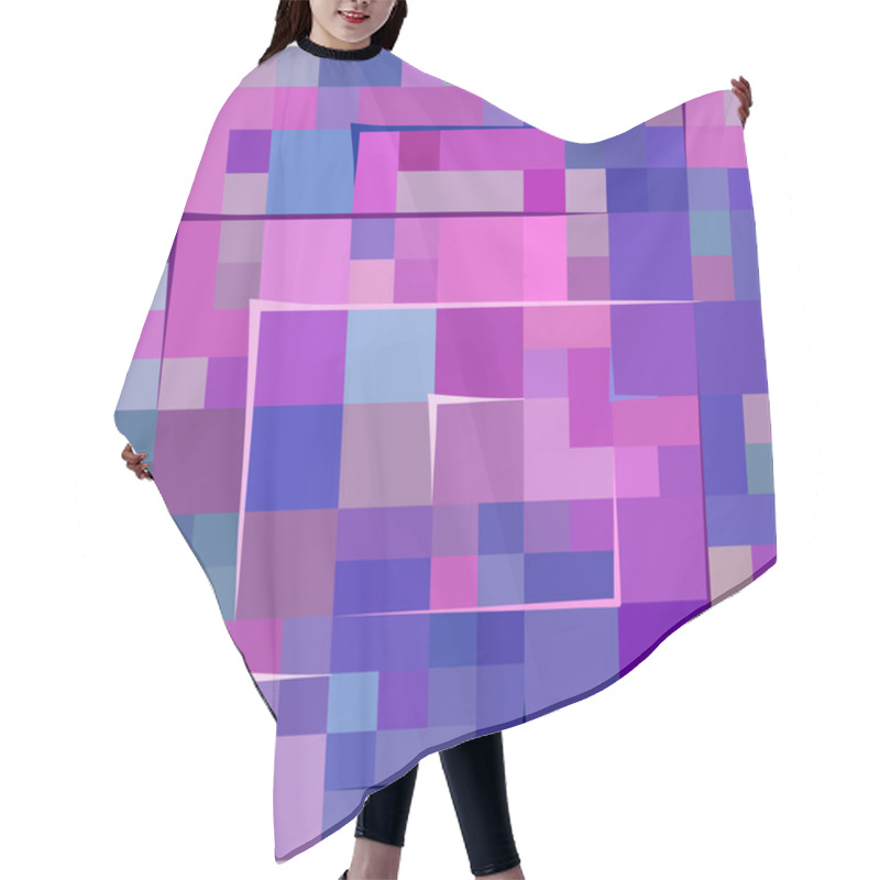 Personality  Patterm With Square Elements Hair Cutting Cape