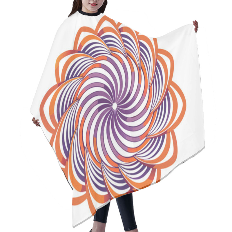 Personality  Vibrant Abstract Flower Design With Spiral Pattern Hair Cutting Cape