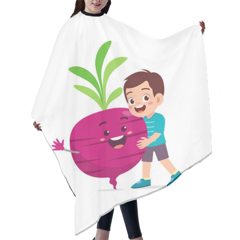 Personality  Cute Little Boy Stands With Bit Root Character Hair Cutting Cape