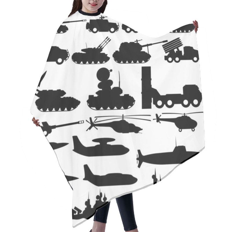 Personality  Vector Signs. Military Equipment. Hair Cutting Cape