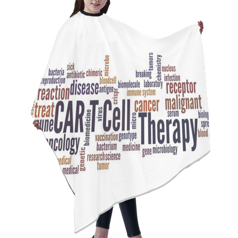 Personality  CAR T Cell Therapy Word Cloud Concept 5 Hair Cutting Cape