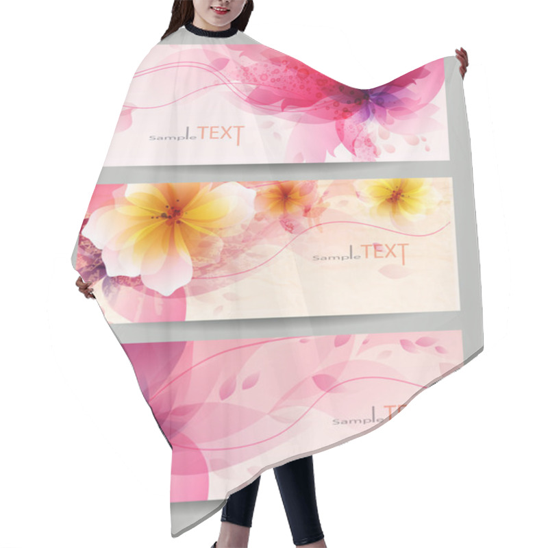 Personality  Flower Vector Background Brochure Template. Hair Cutting Cape