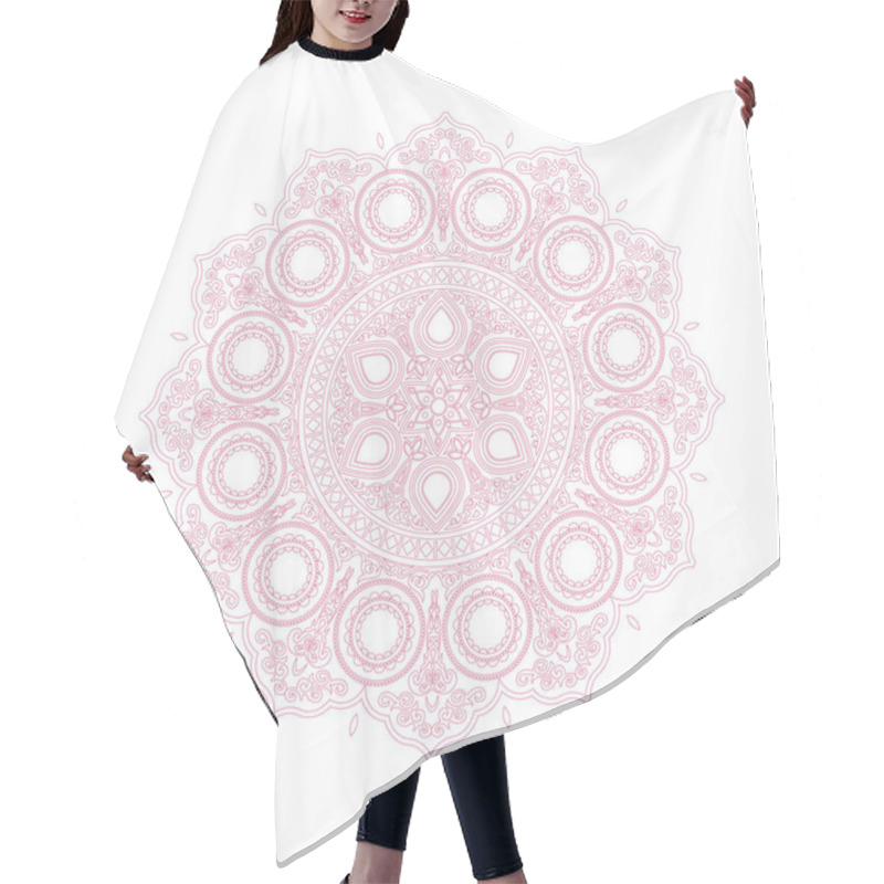 Personality  Delicate Pink Lace Mandala Pattern In Boho Style Hair Cutting Cape