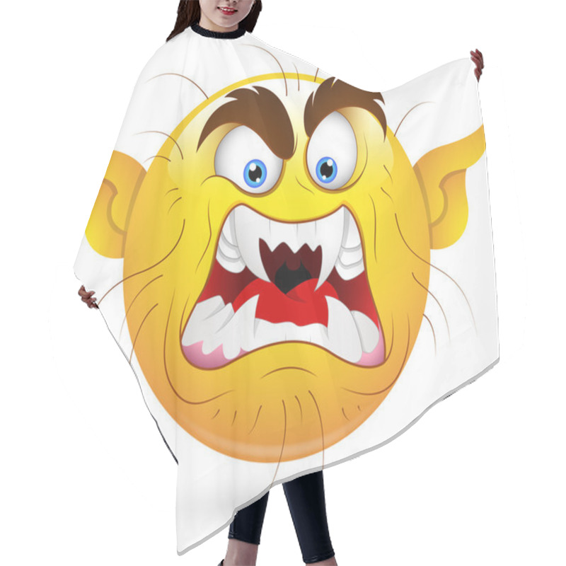 Personality  Smiley Vector Illustration - Ugly Wicked Monster Hair Cutting Cape