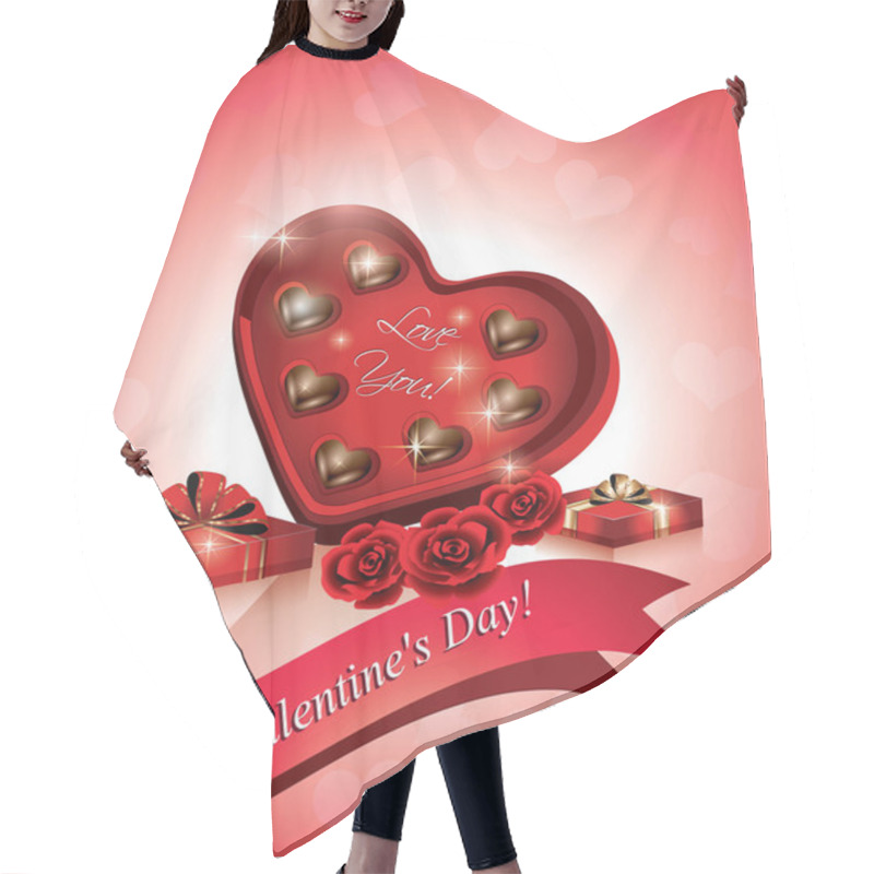 Personality  Valentine's Chocolate Hearts Hair Cutting Cape