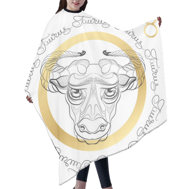 Personality  Zodiac Sign Taurus. Horoscope Card In Zentangle Style With Words Hair Cutting Cape