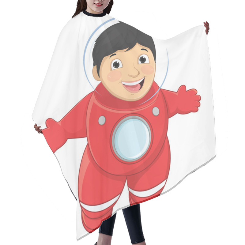 Personality  Boy Astronaut Vector Illustration Hair Cutting Cape