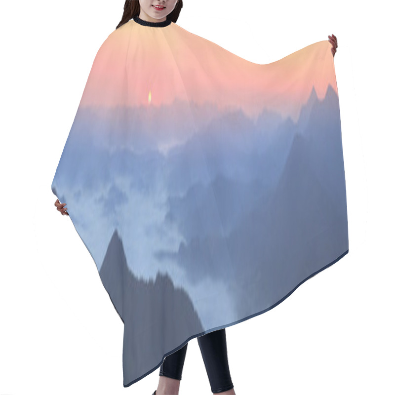 Personality  Carpathian Mountains Sunset Hair Cutting Cape