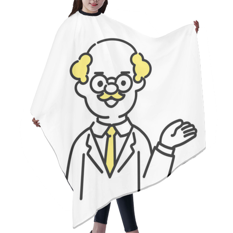 Personality  Illustration Series Of Cute Person _ Dr. _ Senior_ Information Hair Cutting Cape