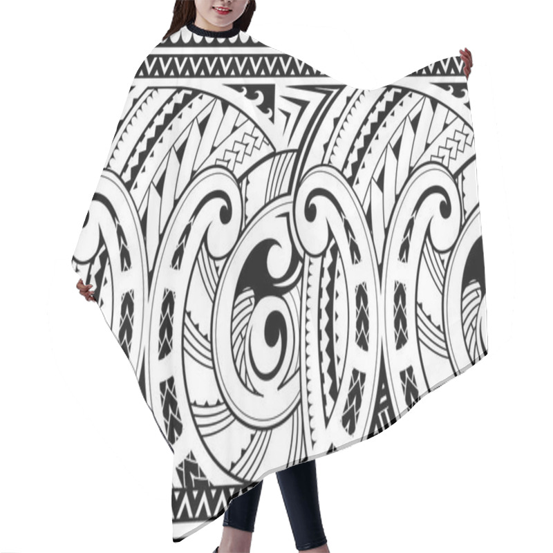 Personality  Seamless Ethnic Tribal Ornament Hair Cutting Cape