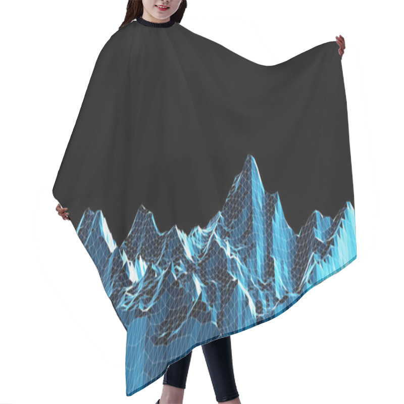 Personality  Low Poly Mountains Landscape. Polygonal Background Hair Cutting Cape