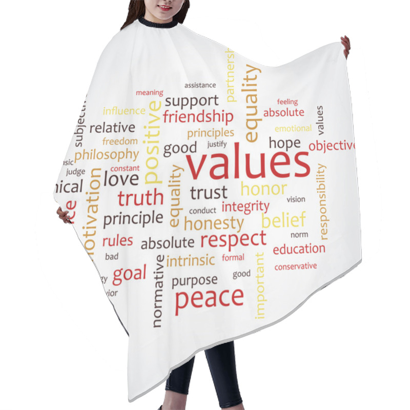 Personality  Values Word Cloud Hair Cutting Cape