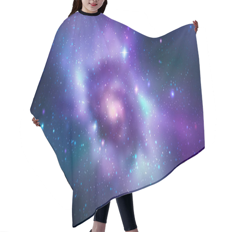 Personality  Space Vector Background With Realistic Spiral Galaxy And Stars Hair Cutting Cape