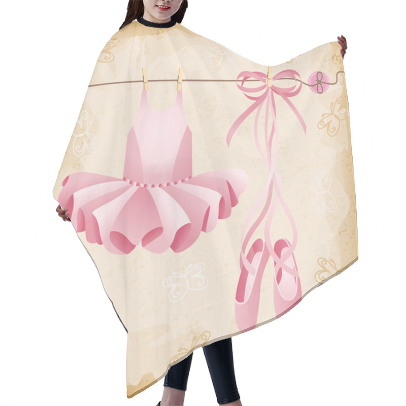 Personality  Pink Ballet Slippers And Tutu Background Hair Cutting Cape