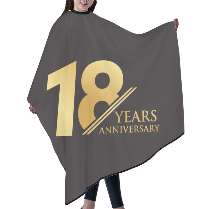 Personality  18th Year Anniversary Logo Design Vector Template Hair Cutting Cape