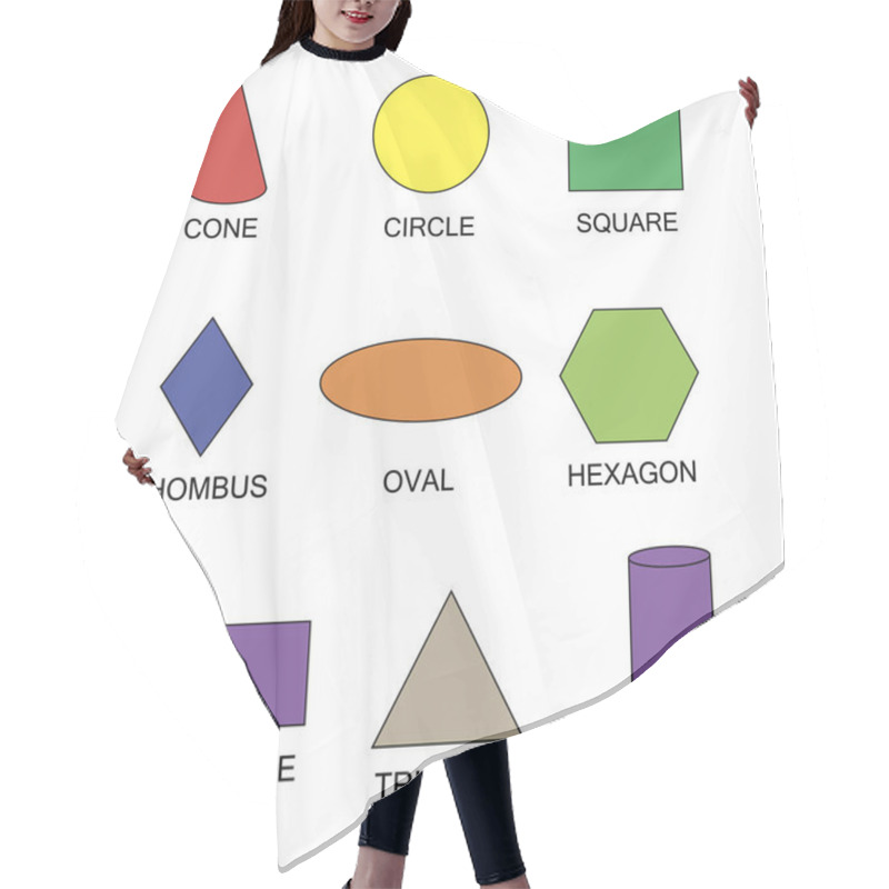 Personality  Set Geometric Shapes. Suitable For Educational Posters For Schools, Books, Home, Educational Centers Or Other. Hair Cutting Cape