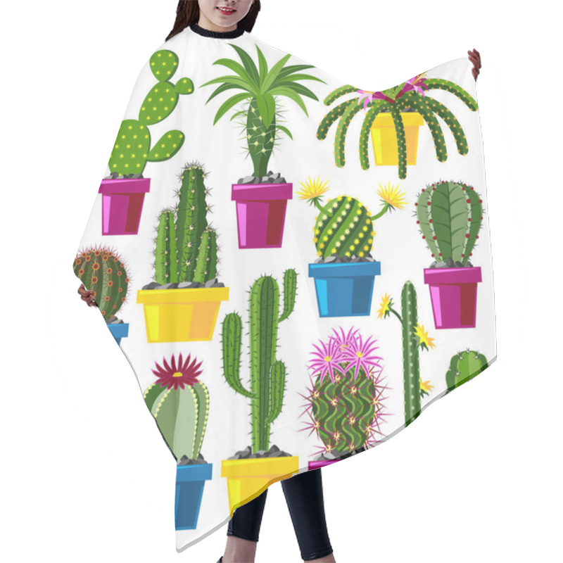 Personality  Cute Cartoon Cactus Collection Hair Cutting Cape