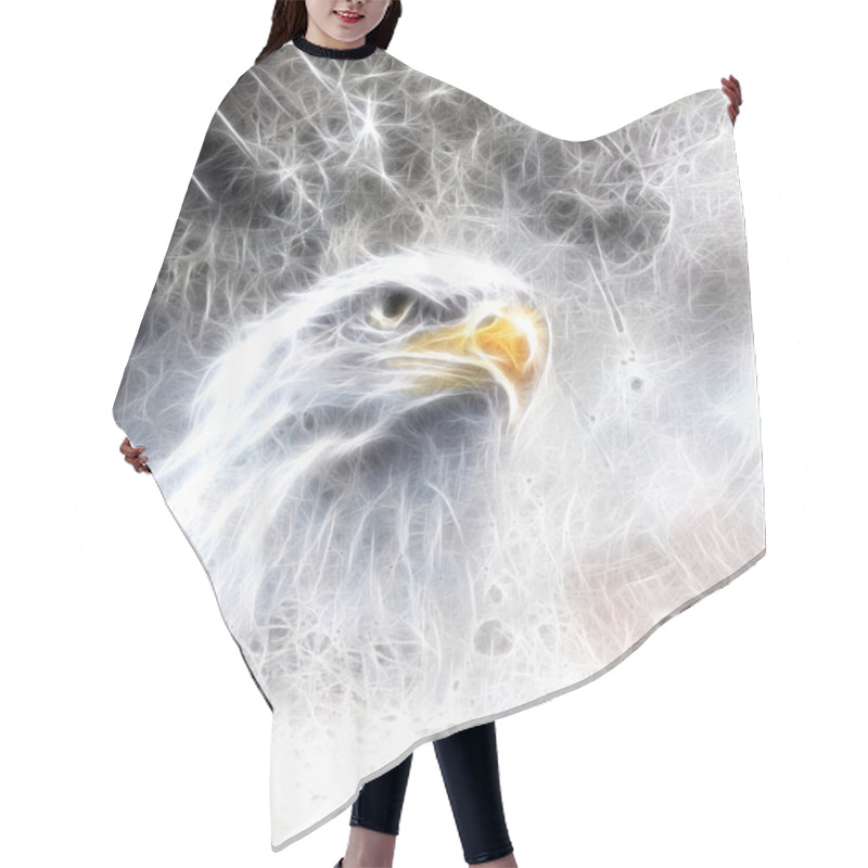 Personality  Beautiful Painting Of  Eagle On An Abstract Background Fractal Effect Hair Cutting Cape