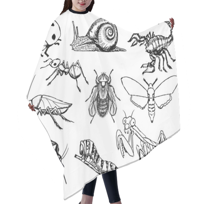 Personality  Set Of Insects Hair Cutting Cape