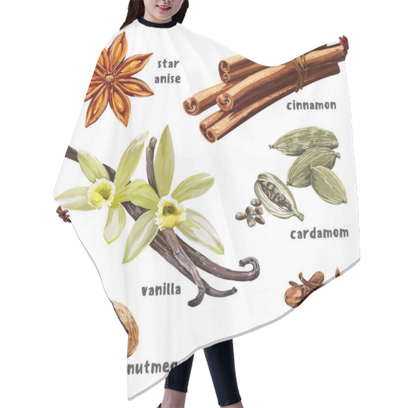 Personality  Set Of Dessert Spices  Hair Cutting Cape