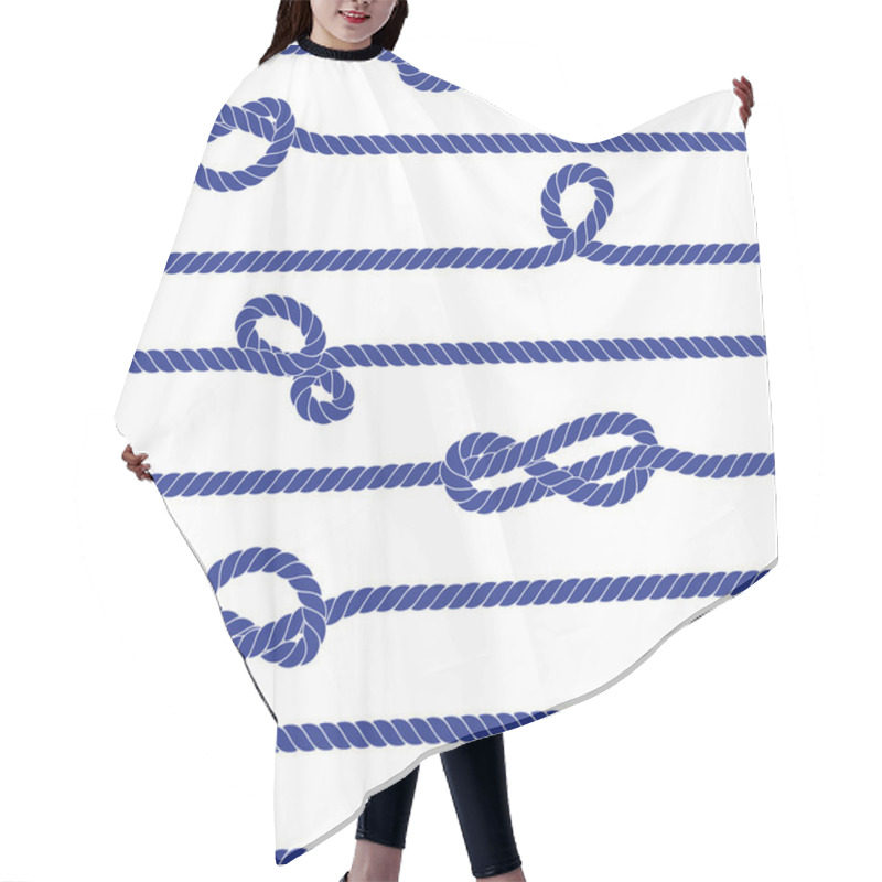 Personality  Horizontal Marine Rope With Knots Seamless Vector Print Hair Cutting Cape