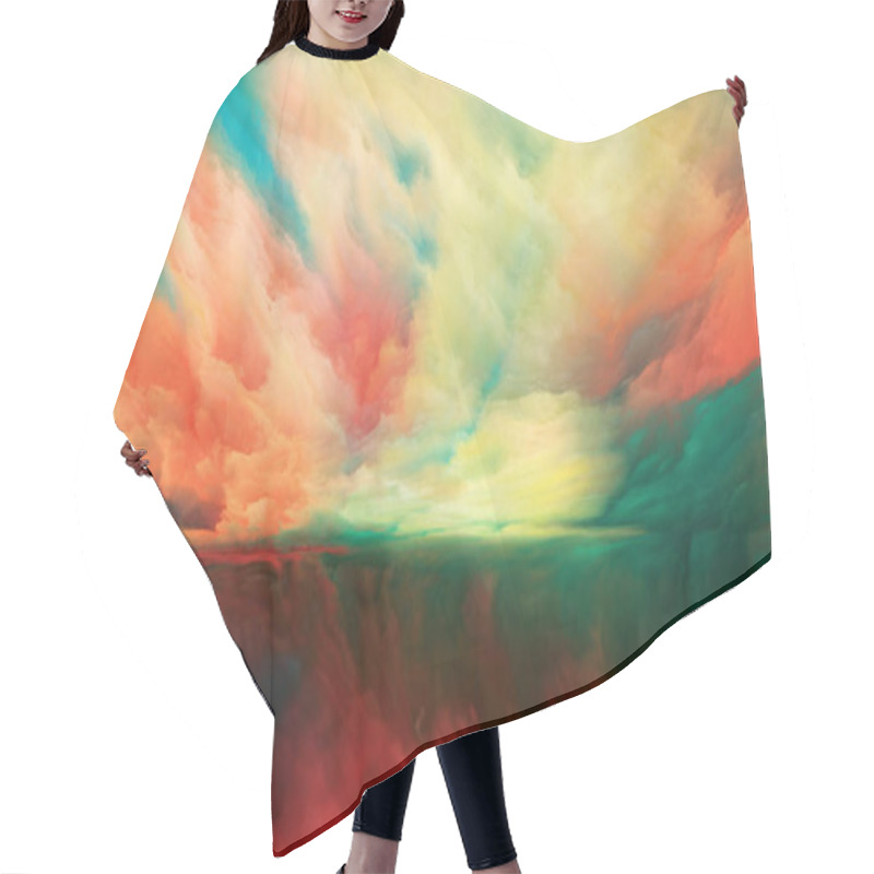 Personality  Virtual Abstract Landscape Hair Cutting Cape