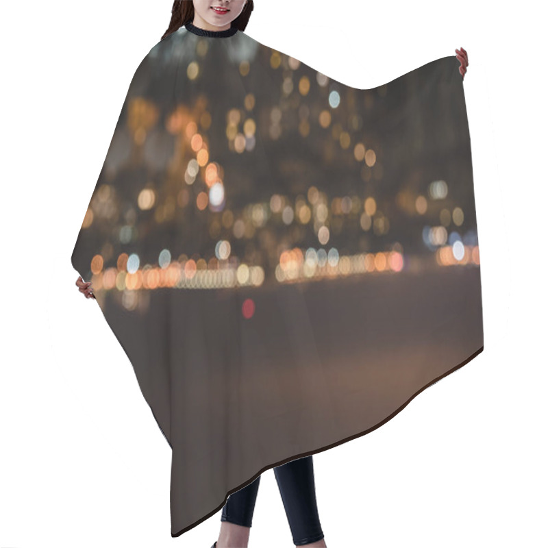 Personality  Defocused Background At Night With Bokeh Lights And Copy Space Hair Cutting Cape